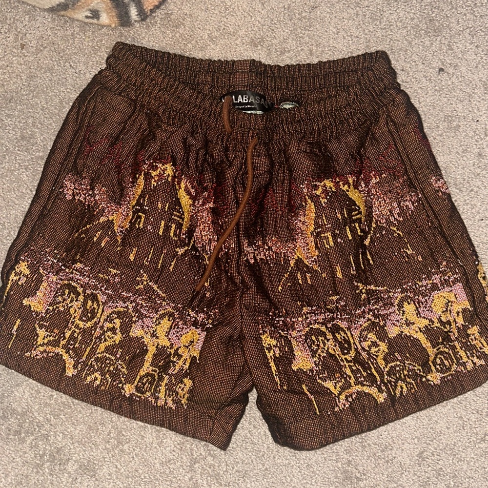 Valabasas Brown Ghost Faces Sweat Shorts